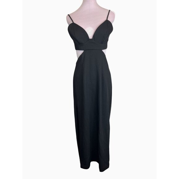 Bardot Women 8 Black Cutout Side Slit  Mob Wife Cocktail Evening Party Dress - Picture 15 of 16